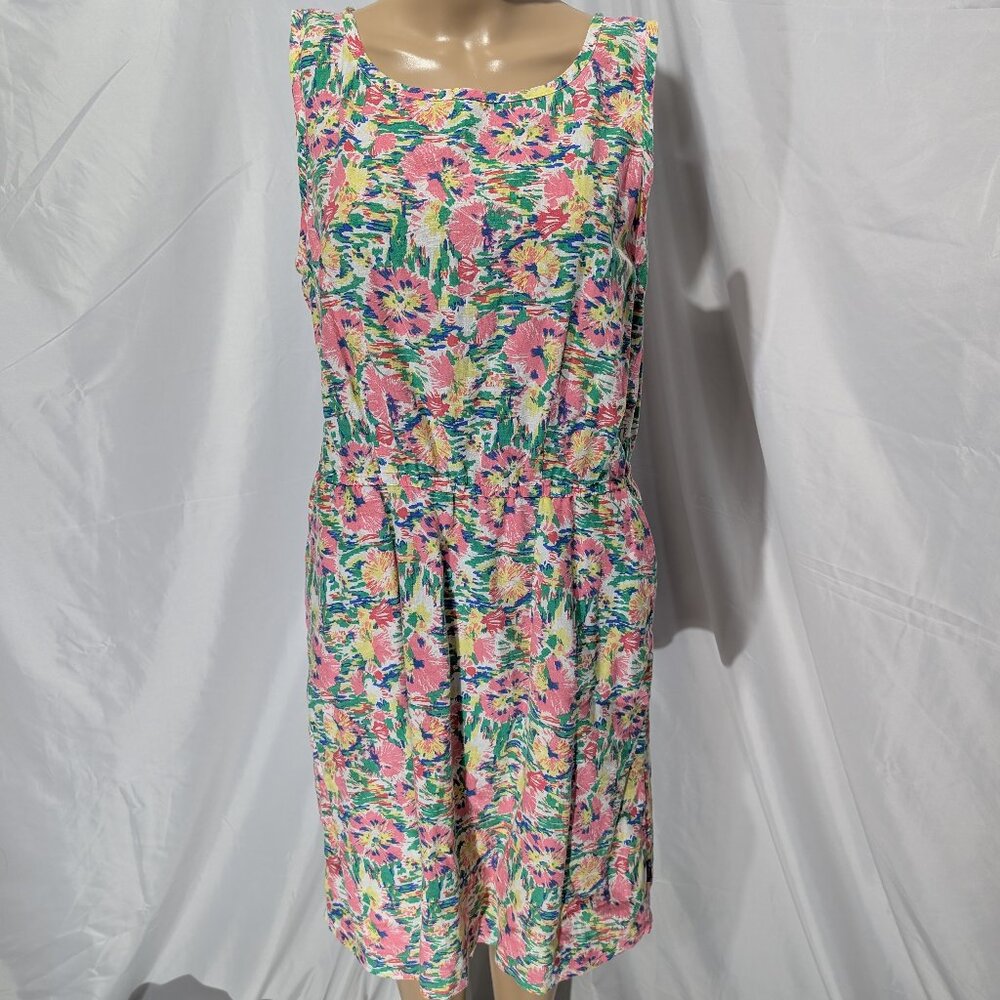 Columbia PFG Women's Large Linen Cotton Blend Sleeveless Dress Pockets Beach
